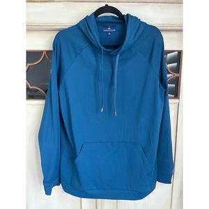 EUC Grayson & Dunn Golf Performance Pullover Hoodie Mens Blue Pockets UPF | Lg